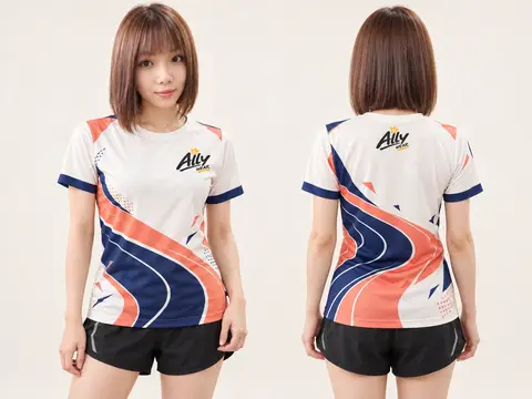 Ally WEAR 圓領排汗衫正反面商品照